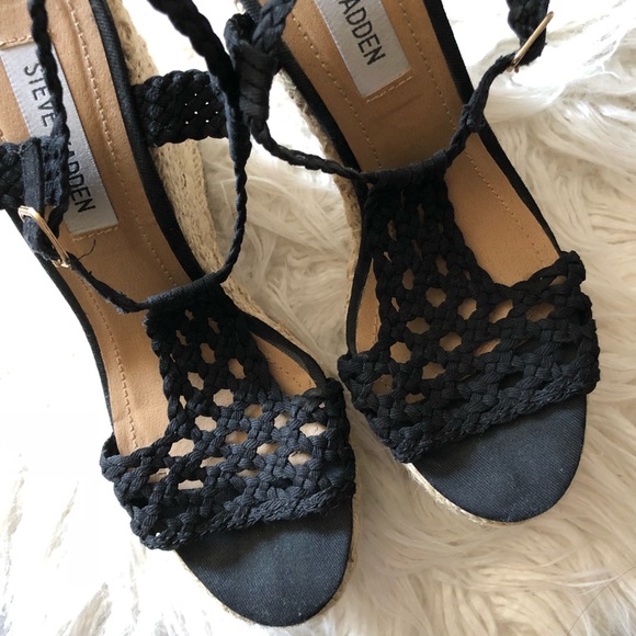 Black espadrille wedges - Picture 2 of 6